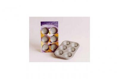 Patisse plaque a muffins 6 cavites a/adhes.