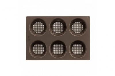 Plaque perfor&eacute;e 6 petits pains ronds en silicone Lekue
