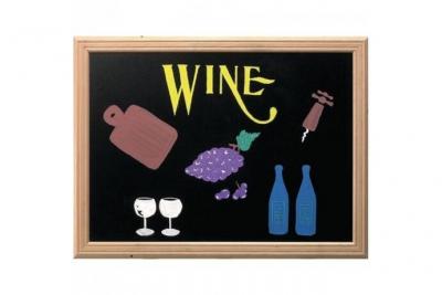 Securit Tableau noir mural finition laqu&eacute;e Bord acajou 60 x 80 cm