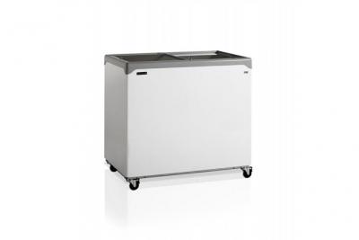 Cong&eacute;lateur coffre de cr&egrave;me glac&eacute;e &eacute;l&eacute;gant avec couvercles coulissants vitr&eacute;s plats 218 L 