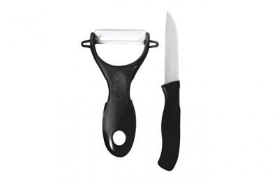 Paris Prix - Couteau & &eacute;plucheur C&eacute;ramique cario 16cm Noir