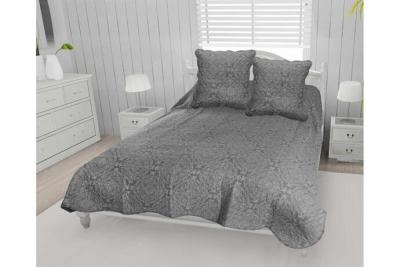 Couvre lit boutis coton 220x240 cm ARABESQUE avec 2 taies d'oreiller
