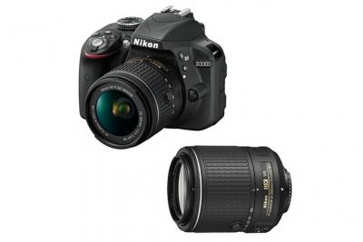 Reflex Nikon D3300 + AF-P 18 - 55 mm VR + 55 - 200 mm VR