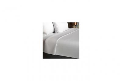 Drap plat en coton 57 fils 180x290 cm uni blanc, par soleil d'ocre
