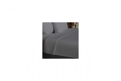 Drap plat en coton 57 fils 180x290 cm UNI gris, par Soleil d'ocre