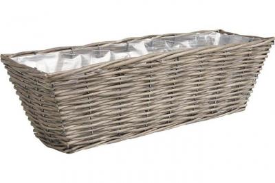 Aubry Gaspard - Jardini&egrave;re en osier gris Longueur 40cm - Gris
