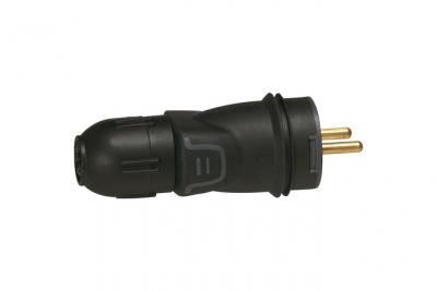 Fiche Male 16A 2P+T Ip55 En Caoutchouc Avec Bornes Auto