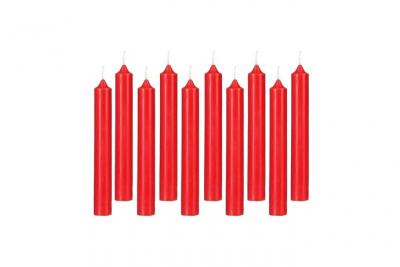 Comptoir de la Bougie - Lot de 10 Bougies B&acirc;ton Basic 16cm Rouge