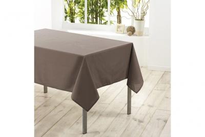 Nappe rectangle 140 x 250 cm polyester uni essentiel Taupe