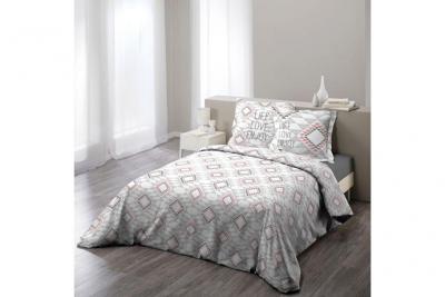 Parure 3 p. 240x220 cm imprime 57 fils allover folio Rose
