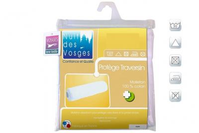 Prot&egrave;ge traversin absorbant coton aubin 90 cm