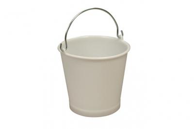 Gilac Seau 10 Litres Blanc avec Anse Inox