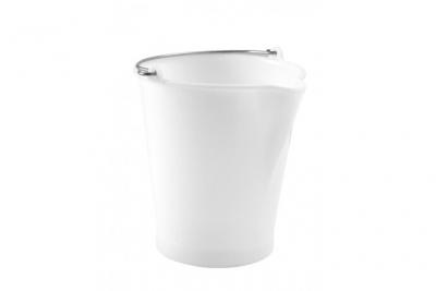 Seau 12 litres blanc avec bec verseur et anse inox - gilac