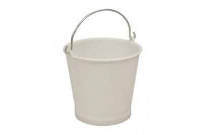 Seau 13 litres blanc anse inox - gilac
