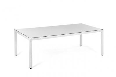 Beliani - Table de jardin en rotin blanc 220 x 100 cm ITALY