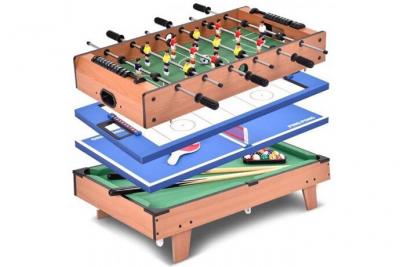 Table multi-jeux 4 en 1 : baby-foot - billard - ping-pong - hockey