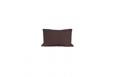 Taie d'oreiller en coton 57 fils 50x70 cm UNI brun, par Soleil d'ocre