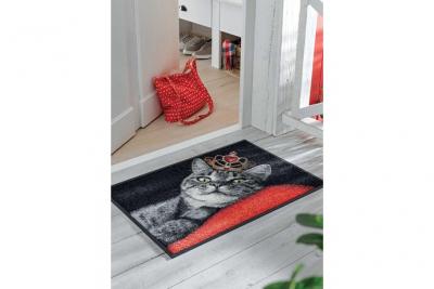 Tapis chambre paillasson royal cat tx noir 50 x 75 cm paillassons par kleen tex 
