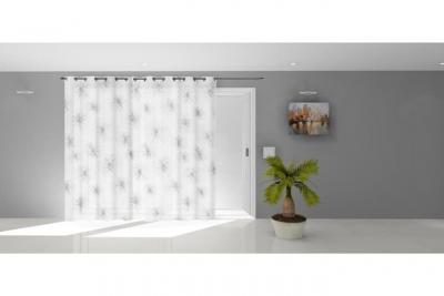 Soleil d'ocre Lionel Voilage, Voile, Polyester, Blanc, 280 x 250 cm