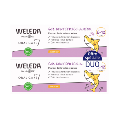 Weleda Gel Dentifrice Junior 6-12 Ans avec Fluor 2x50 ml