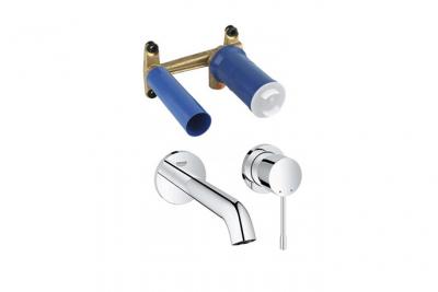 Essence Mitigeur monocommande 2 trous lavabo Taille M chrome (19408001-set)