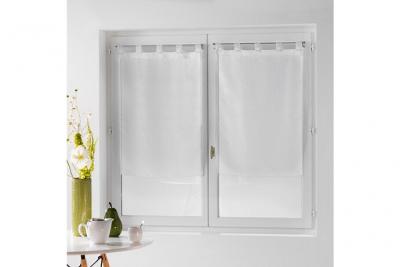 Paire droite passants 2 x 60 x 160 cm voile fils coupes dandy Blanc