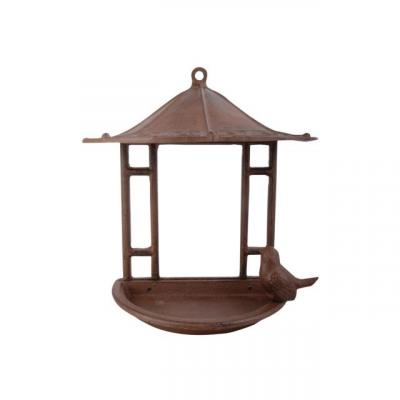 Nichoir &agrave; oiseaux en fonte - l 12,3 cm x l 23,6 cm x h 24,4 cm - Livraison gratuite - Marron