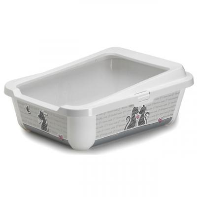 MODERNA Cats in Love Bac &agrave; Liti&egrave;re Ouvert pour Chat 51 x 39,5 x 19 cm