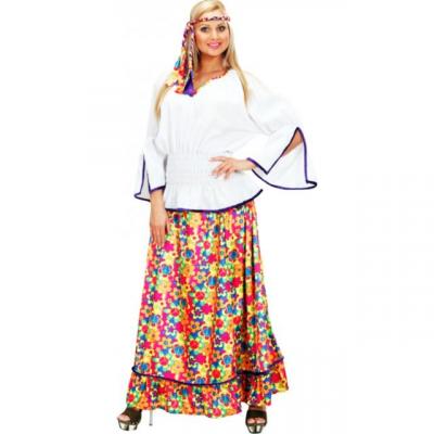 HIPPIE WOMAN"" velvet (shirt, skirt, headband) - (M)