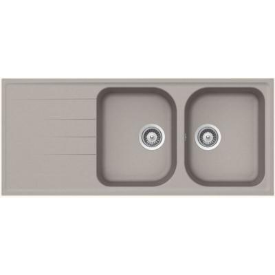 Vier granit gris b&eacute;ton Schock viola 2 bacs 1 &eacute;gouttoir - gris