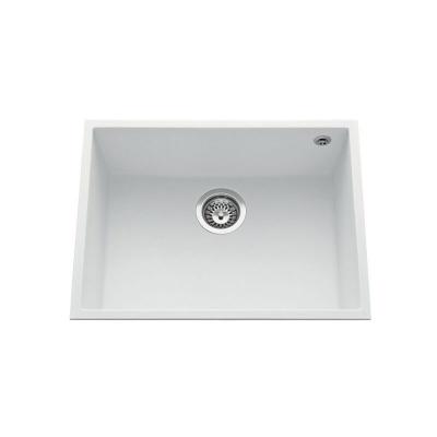 Evier sous plan granit blanc luisina quadrille 1 bac 580x440