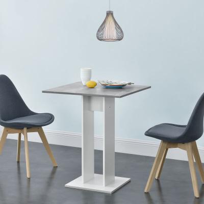 Table &agrave; Manger Lindesnes 65 x 65 x 78 cm Effet B&eacute;ton Blanc [en.casa]