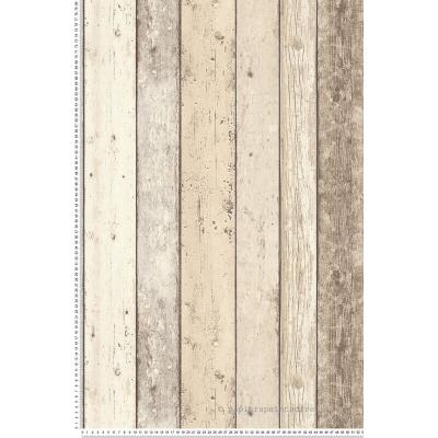 Papier vinyl sur support intiss&eacute; planche bois marron
