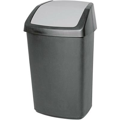 Curver 229390 swing poubelle plastique noir/gris 40,6 x 66,8 x 34 cm 50 l 229390