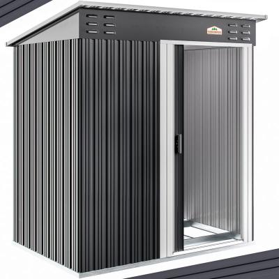 Abri de jardin anthracite en m&eacute;tal 181x162x86cm