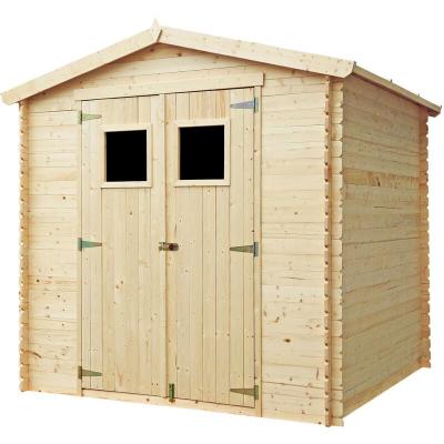TIMBELA M369+M369G Abri de jardin en bois AVEC SOL TRAIT&Eacute; - I236xL226xH218 cm / 4.33 m2