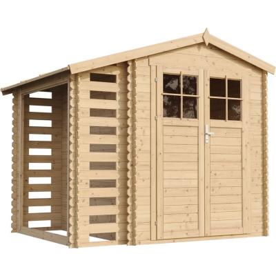 TIMBELA M386F Abri de jardin en bois et range b&ucirc;ches ext&eacute;rieur - 4.47 m2