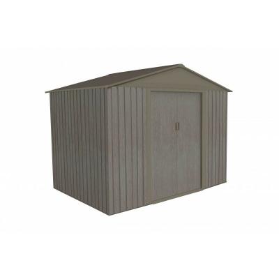 Chal&ecirc;t-Jardin Abri de Jardin en M&eacute;tal Look Bois Vieilli 4,72 m&sup2;