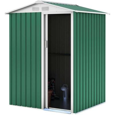 Abri de jardin m&eacute;tallique gardiun milton 2 m&sup2; porte coulissante vert