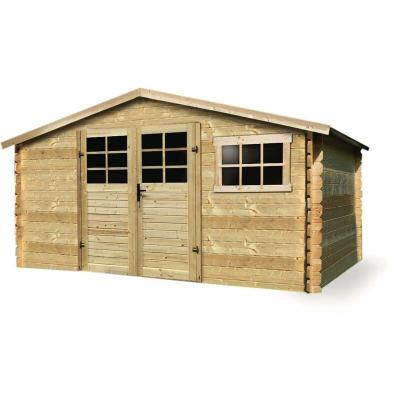 Abri Jardin Bois Traditionnel - 6.15 M2 - 2.48 X 2.48 X 2.08 M - 19 Mm