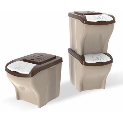 Conteneur &agrave; croquettes lot de 3 Beige,Marron