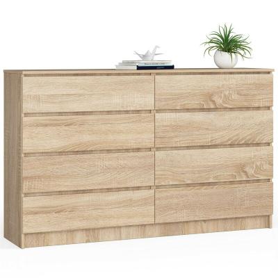 Grande Commode pour le salon K160 Ch&ecirc;ne Sonoma 160 cm 8 tiroirs fa&ccedil;ade Ch&ecirc;ne Sonoma 160x40x99 cm