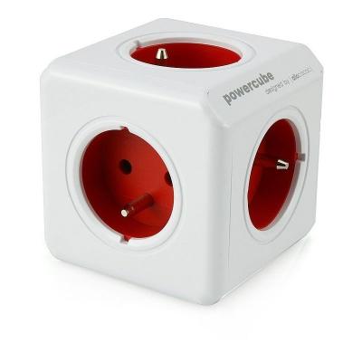Cube Multiprise Power Cube Original 4 prises 2xUSB rouge