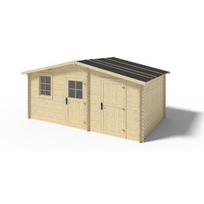 Abri de jardin en bois - 15m2 - 5x3m - Ep. 28mm - Couleur: naturel - ALTANKA 