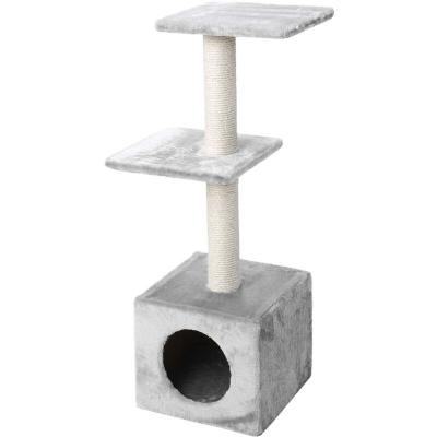 Arbre &agrave; chat classique Palazzo 30x30x90 cm Gris EBI Grey
