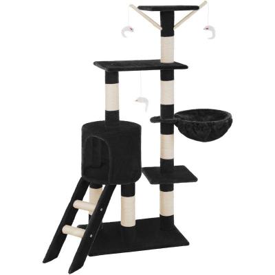 TecTake Arbre &agrave; chat DOMINIQUE 142 cm - noir