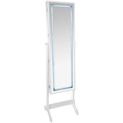 Atmosphera Armoire &agrave; bijoux LED verre, blanc, 47x155 cm  - Multicolore