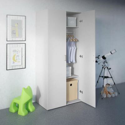 Armoire &agrave; 2 portes effet bois blanc