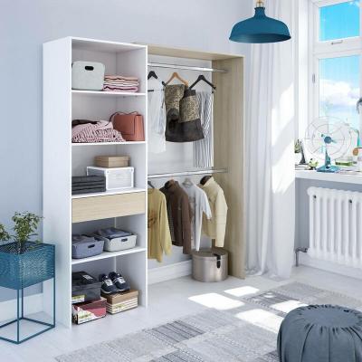 Garde-robe effet bois blanc et ch&ecirc;ne