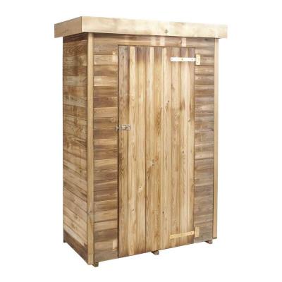 Armoire de jardin bois Theo naturelle, l.131 x H.197 x P.69 cm